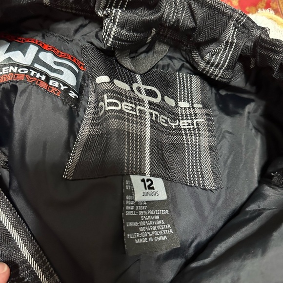 Obermeyer Kids Plaid Snow Pants Black and White Skiing Snowboard Size 12 Winter - Picture 8 of 9